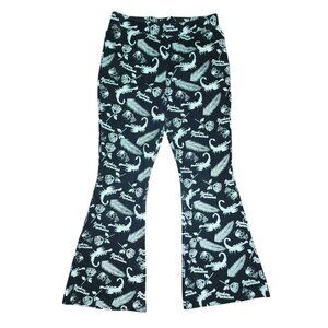 Broken Promises Leggings Womens Size L Large‎ Black White Rose Scorpion Pull On
